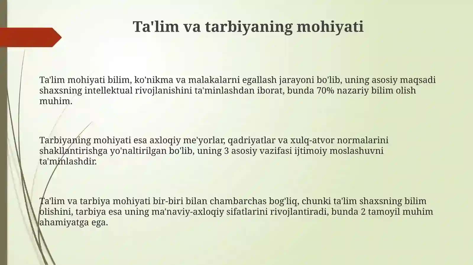 Taʼlim va tarbiyaning mohiyati 3