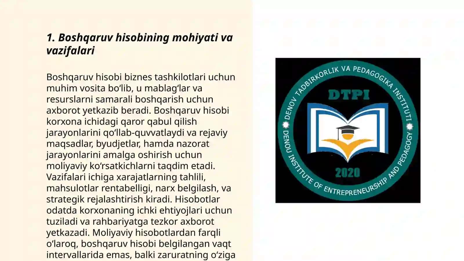 Boshqaruv hisobi tizimida hisob siyosati 3