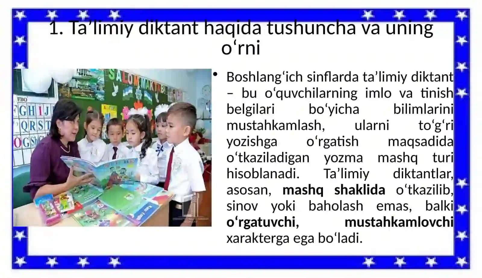 Boshlang‘ich sinflarda ta’limiy diktant va unitashkiletish 3