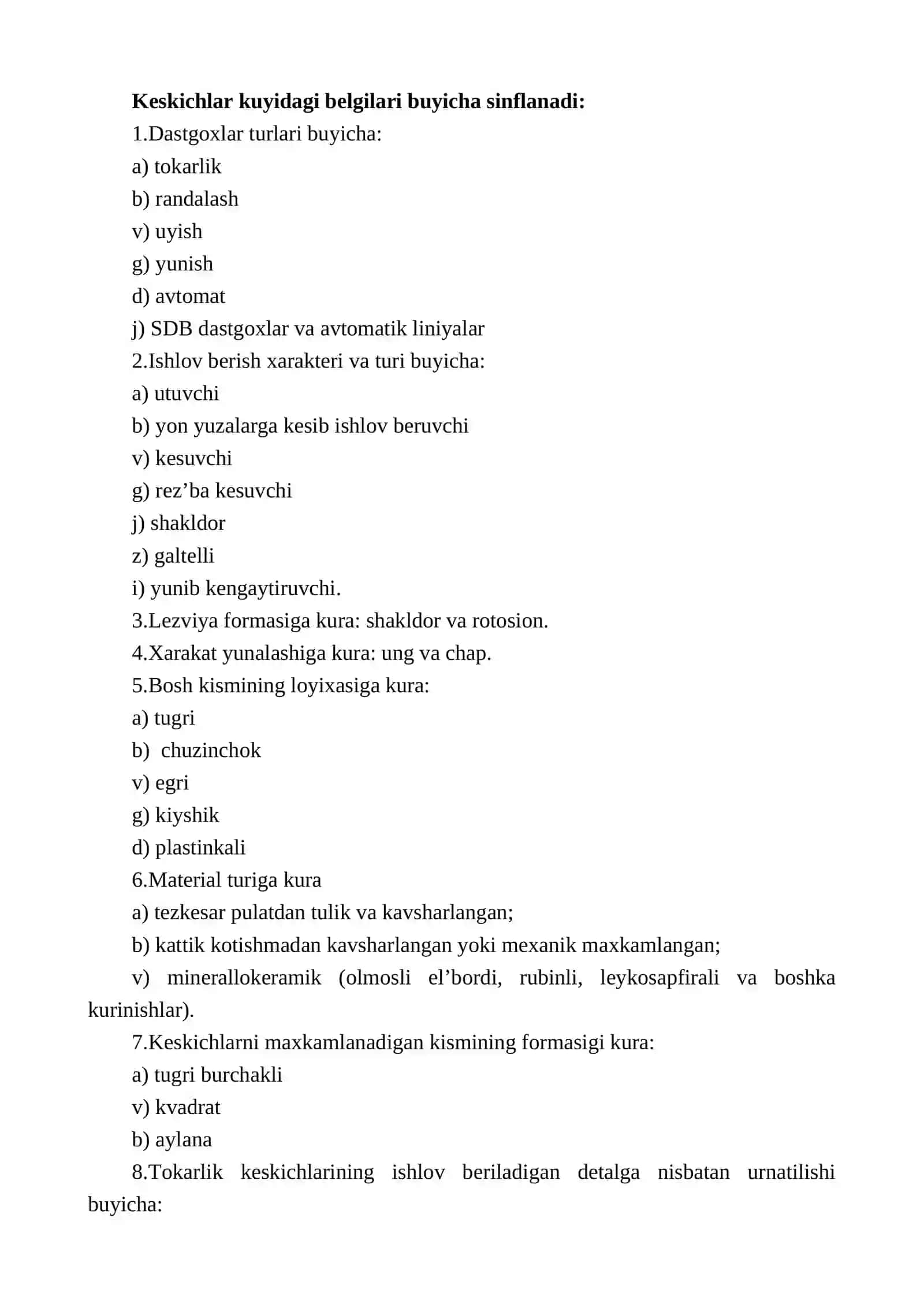 Kеskichlаr qo’llаnilishi, tiplаri, lоyihаlаsh vа tаyyorlаshni аlоhidа hususiyatlаri 3