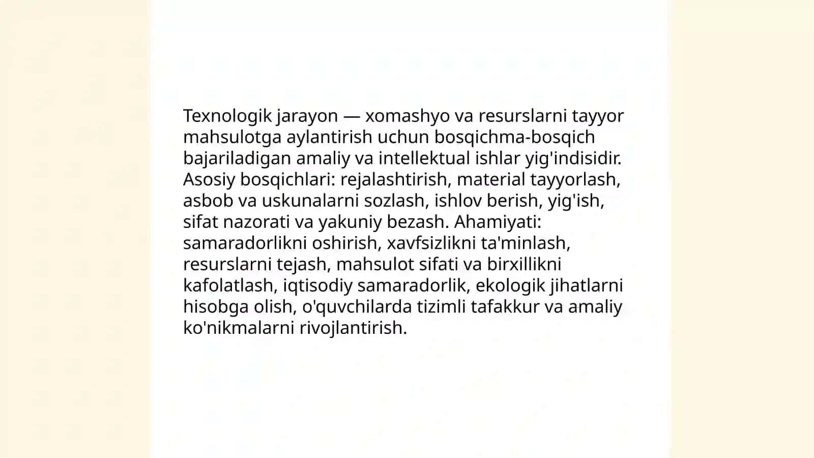 8-sinf texnologiya fanidan ochiq dars ishlanma 3