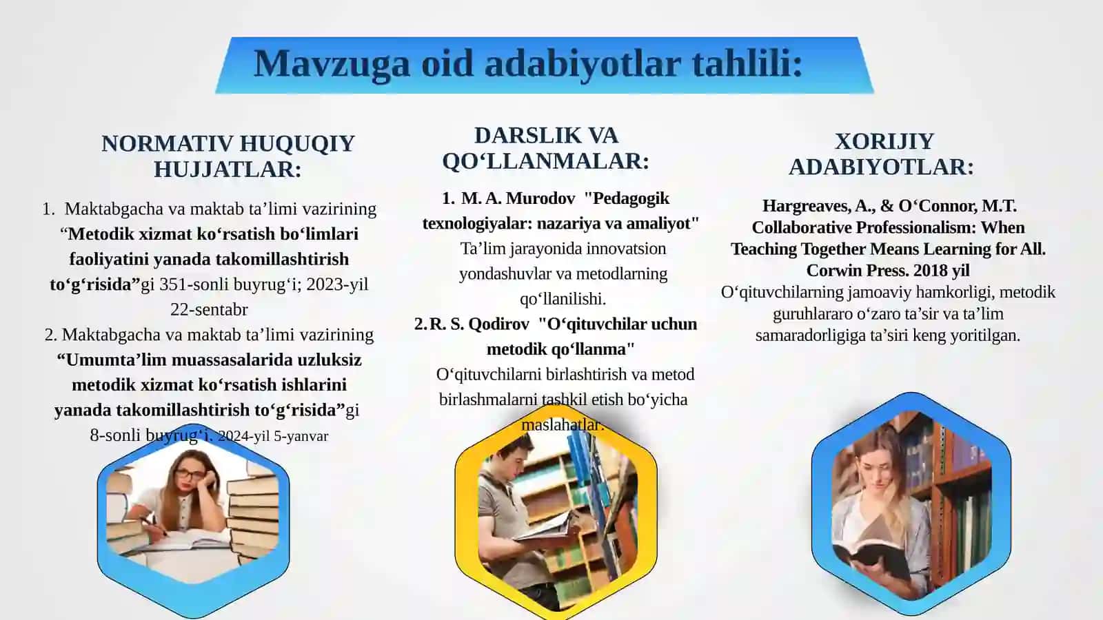 MAKTABDA    METODIK  BIRLASHMALARNING  SAMARALI  HAMKORLIGINI  YO‘LGA  QO‘YISH 3