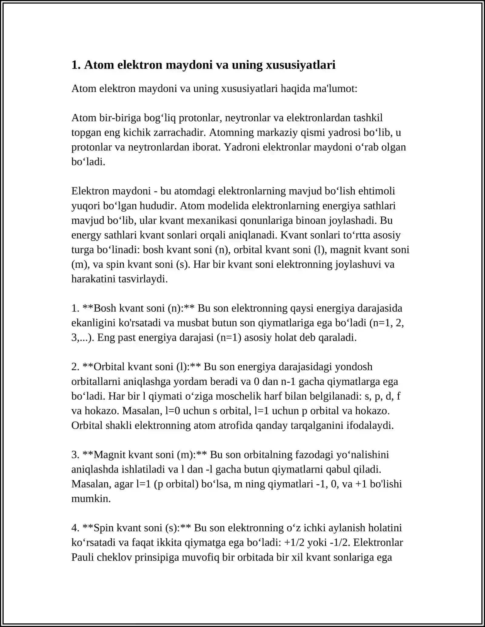 ATOM ELEKTR MAYDONDA. SHTARK EFFEKTI 3