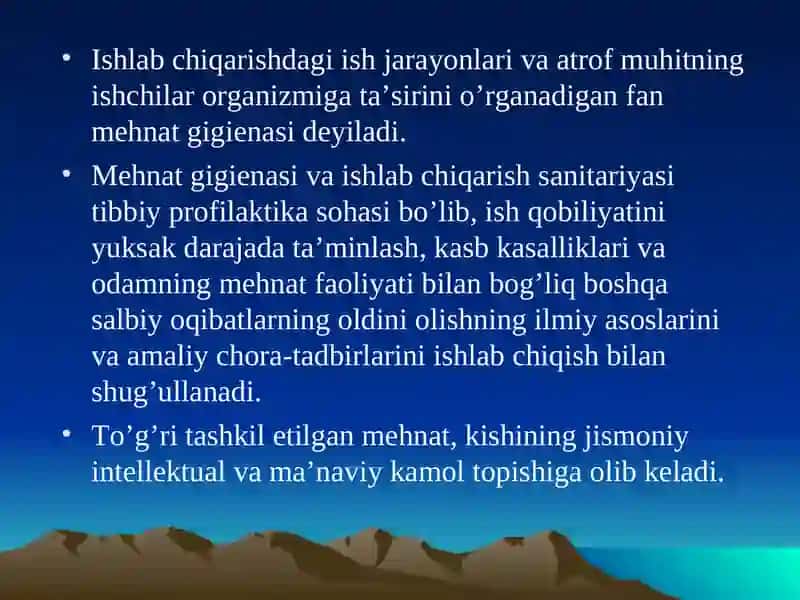 Ishlab chiqarishning sanitariyasi va gigienasi 3