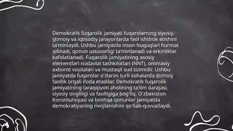 O'zbekistonda demokratik fuqarolik jamiyatining asoslarining tashkil etilishi amalga oshirilgan siyosiy islohatlar 3