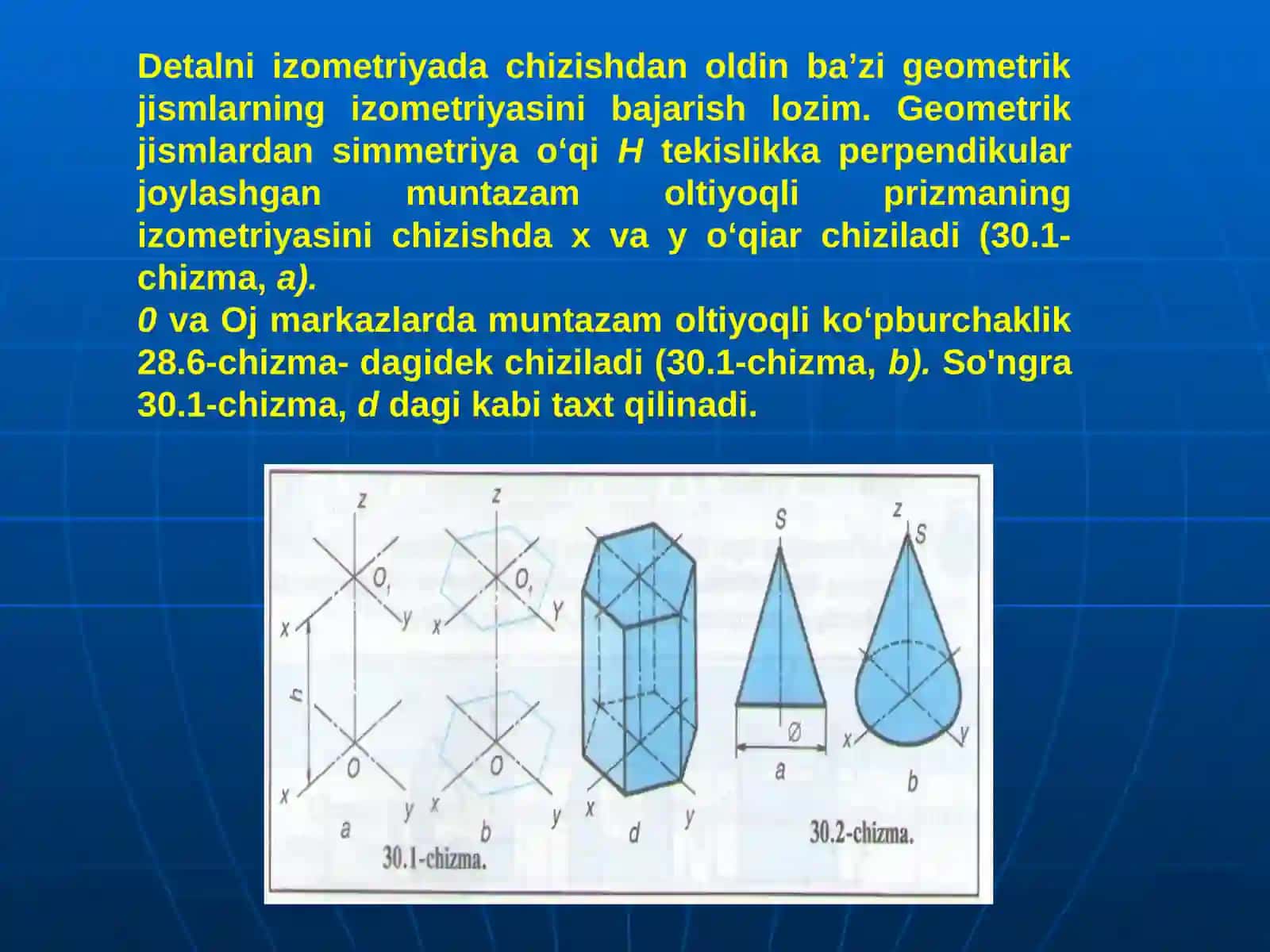 Aksonometrik proyeksiyalar bo’yicha amaliy mashg’ulot darsi 3