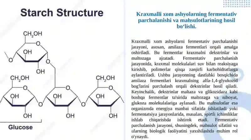 Kraxmalli xom ashyolarni qandlashtirish jarayonida yuz beradigan biokimyoviy oʻzgarishlar 3