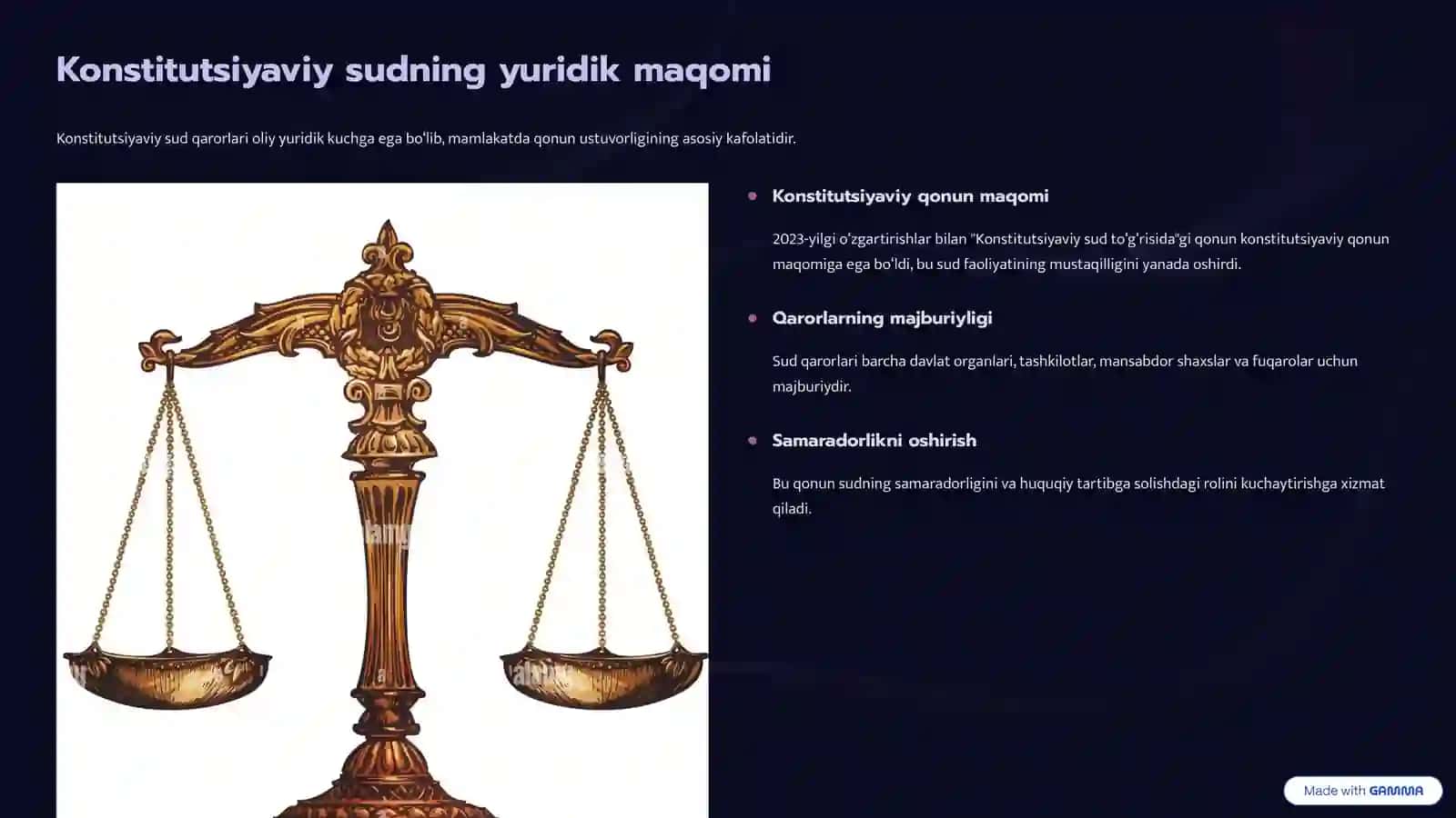 O'zbekiston Respublikasi Konstitutsiyaviy sudining yuridik ahamiyati va tuzilishi 3