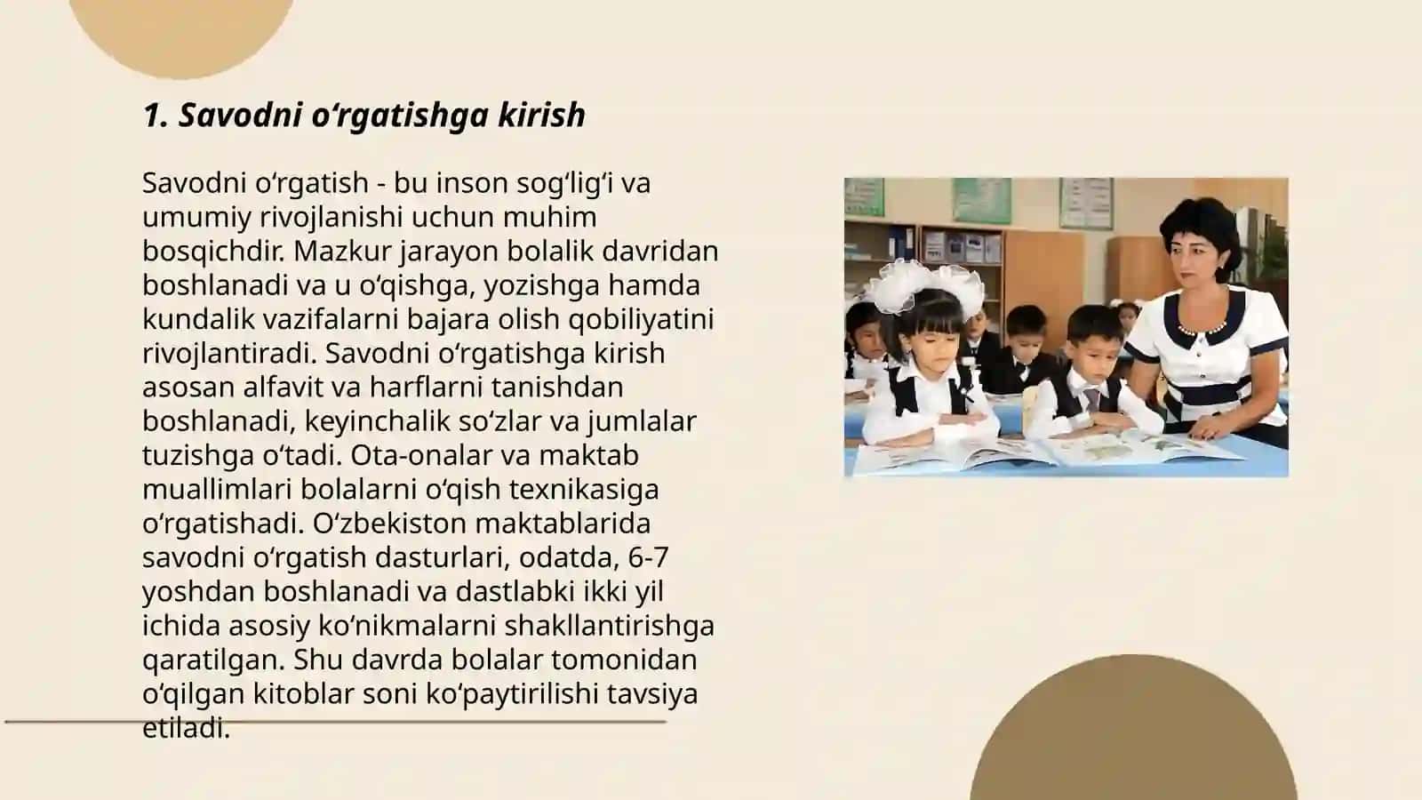 Savodga o`rgatishga tayyorlov davri uchun darsga reja matn tuzing 3