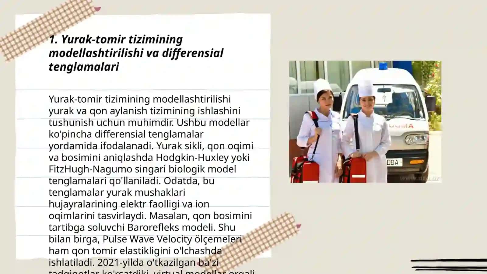 Tibbiy biologik mazmundagi differensial tenglamalarni tuzish va yechish 3