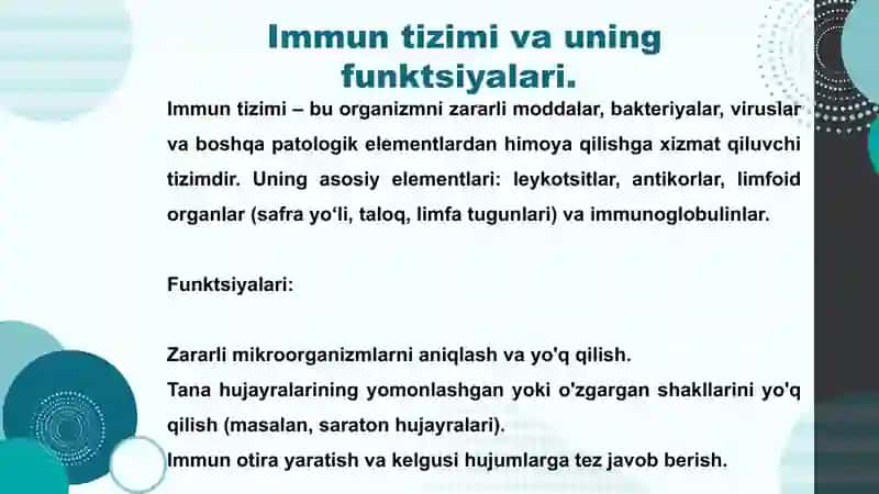 Immun tizimiga ta'sir etuvchi dori vositalari. 3