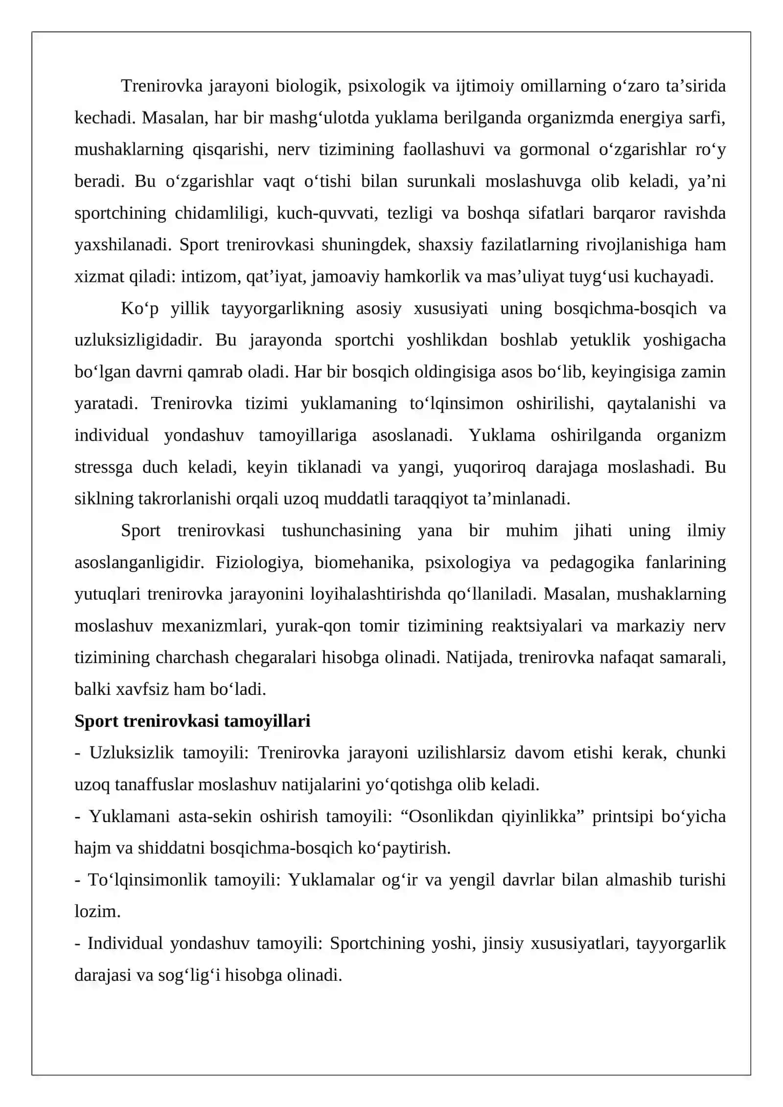 Ko‘p yillik sport trenirovkasi jarayonining siklliligi va davriyligi 3