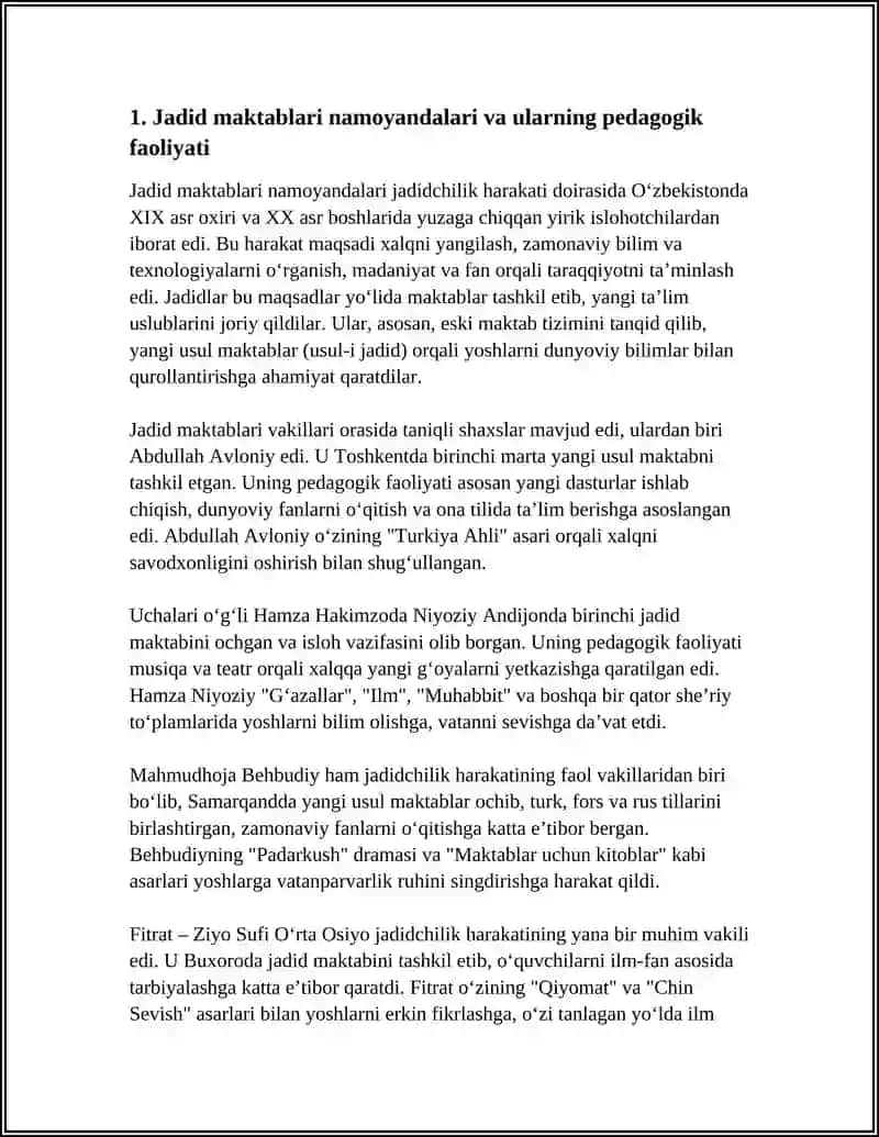 Jadid maktablari namoyandalari va ularning pedagogik faoliyati 3