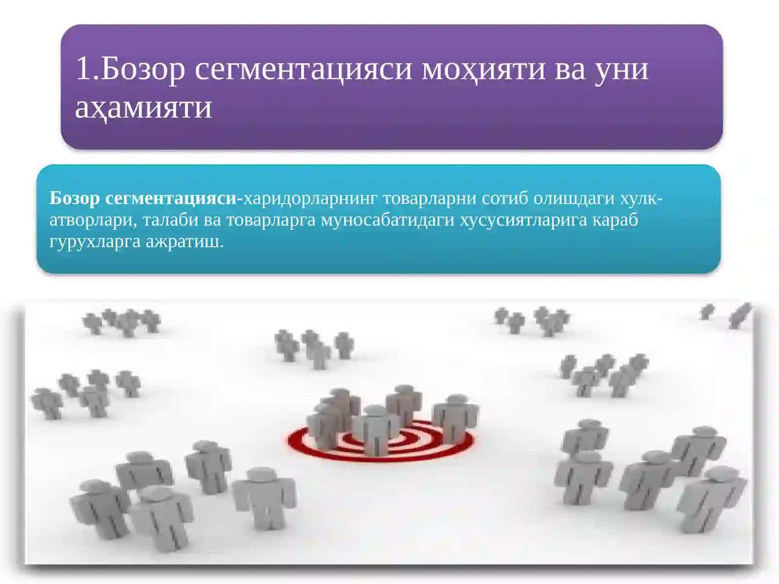 Бозор сегментацияси ва харидорлар турлари 3