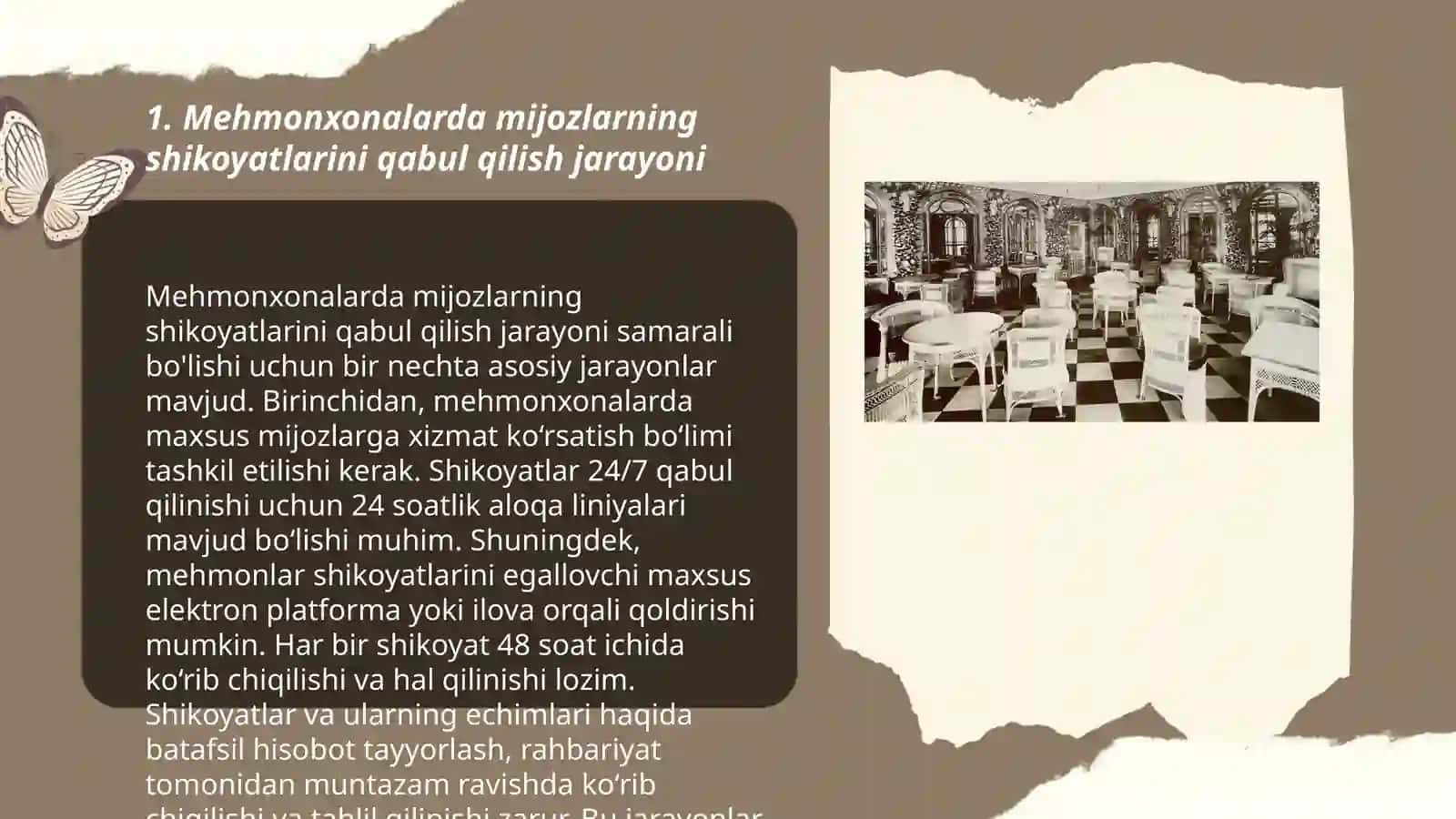 Mehmonxona va restoranlarda mijozlarning shikoyatlarini bajarish 3