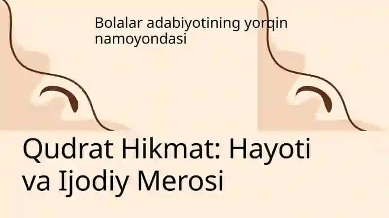 Qudrat Hikmat bolalar shoiri. Farhod Musajon ijodi 3