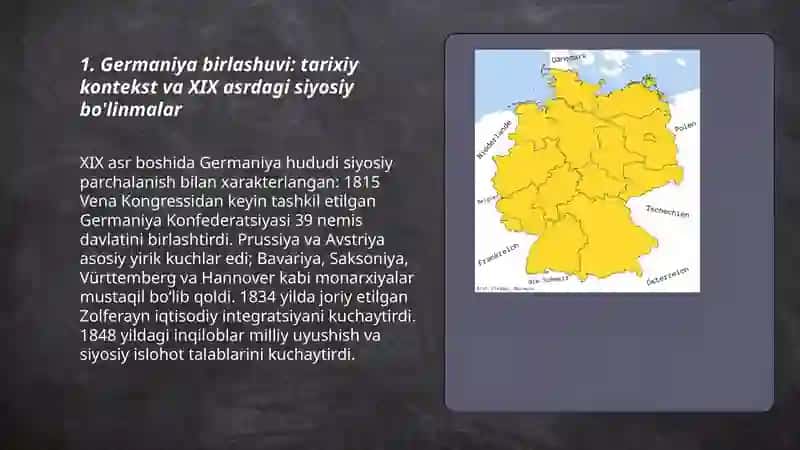 Germaniya imperiyasining vujudga kelishi va ushbu jarayonda Otto fon Bismarkning tutgan o‘rni 3