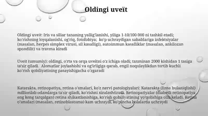 To'r parda oʻsmalari.Ko'ruv-nerv patalogiyalari 3