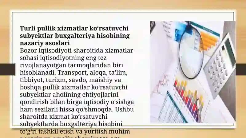 Turli pullik xizmatlar korsatuvchi subyektlar buxgalteriya hisobi 3