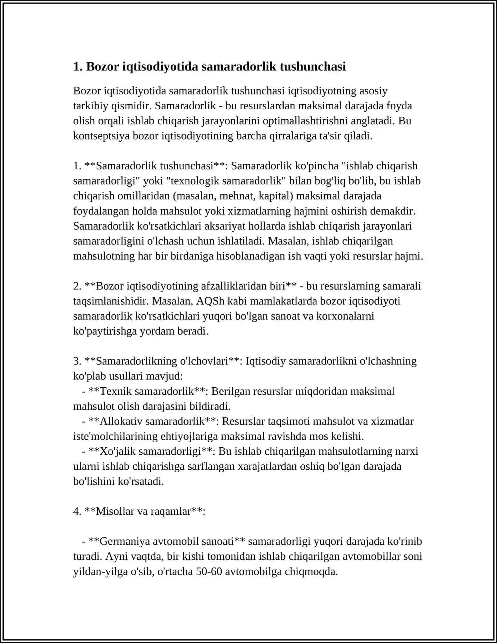 BOZOR IQTISODIYOTIDA SAMARADORLIK MUAMMOLARI 3