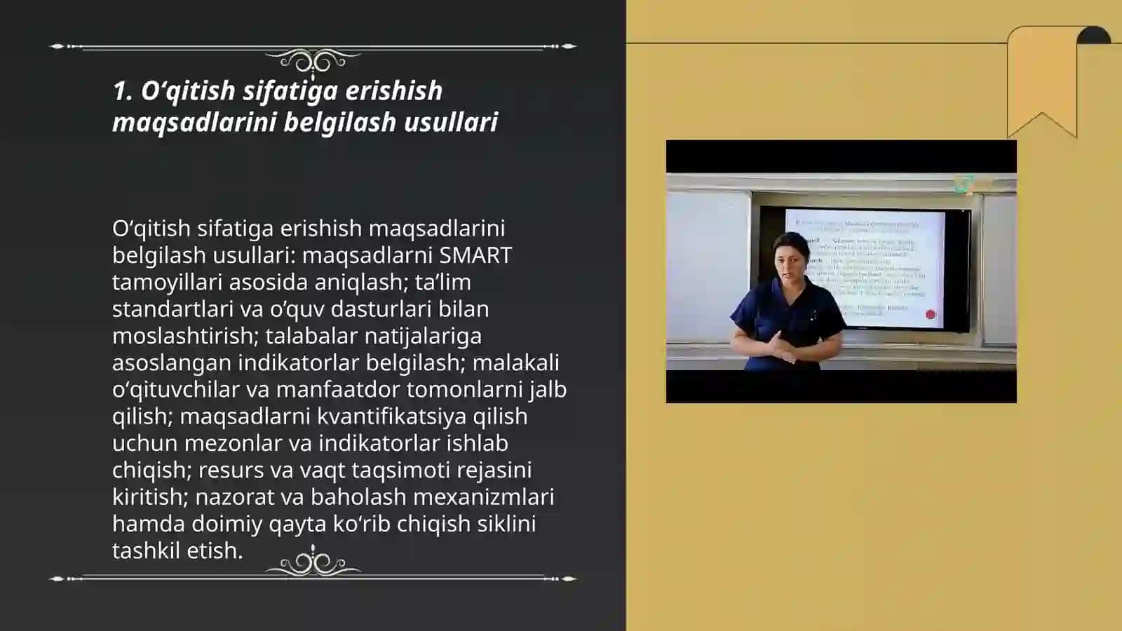 Oʻqitish sifatiga erishish maqsadlarini belgilash 3