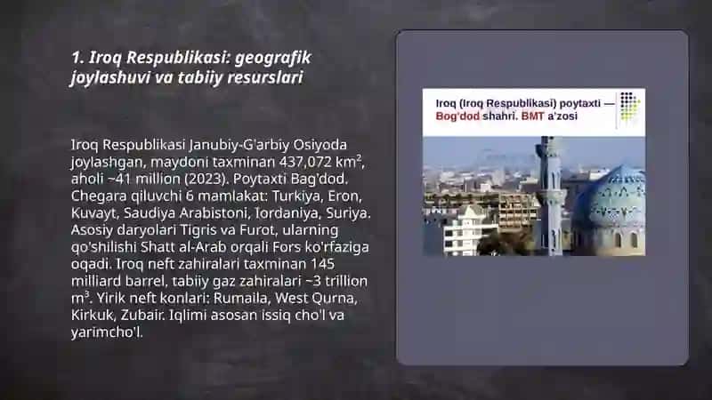 Iroq Respublikasi: geografik joylashuvi va tabiiy resurslari 3