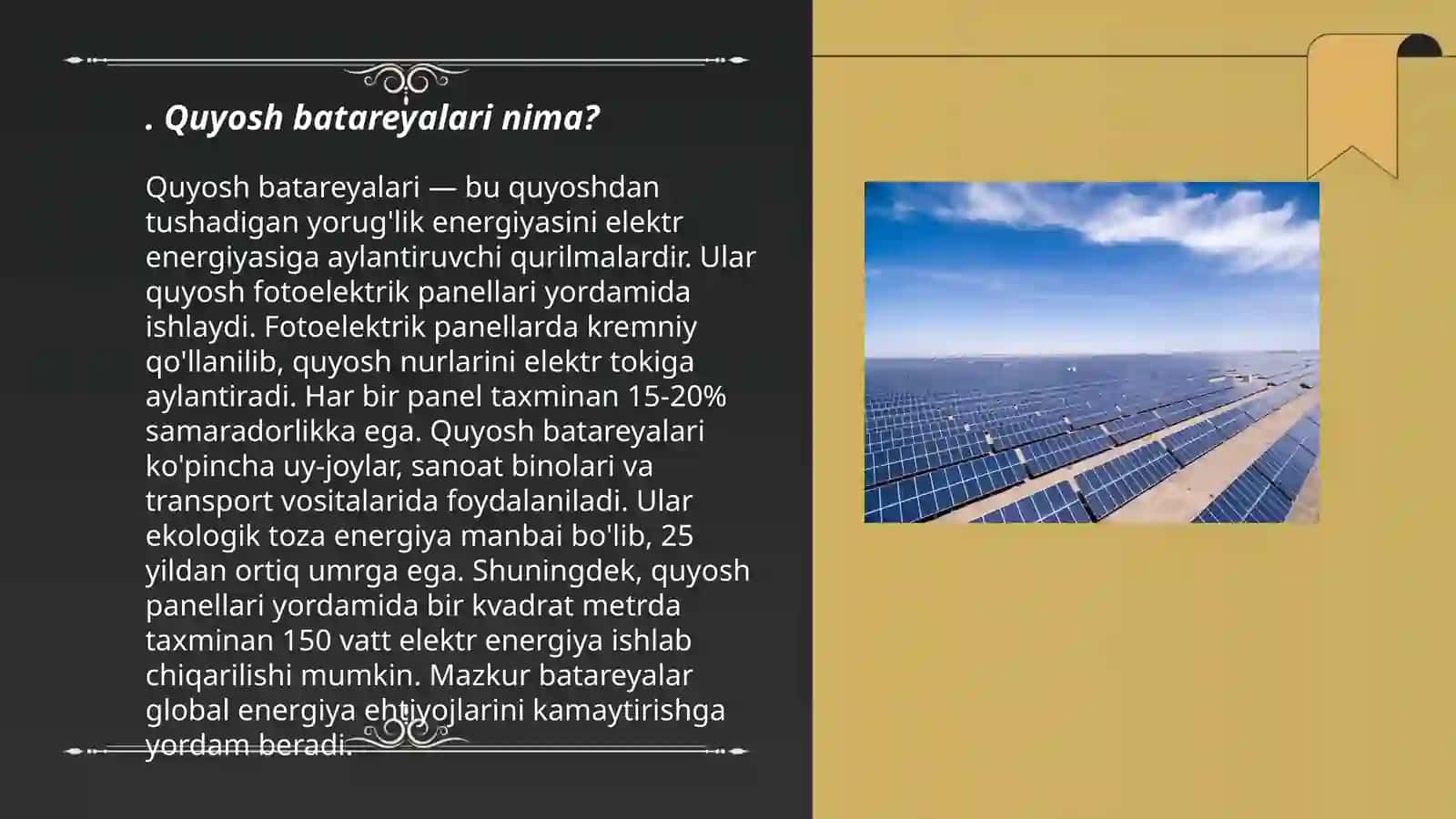 Quyosh batareyalari haqida ppt 3