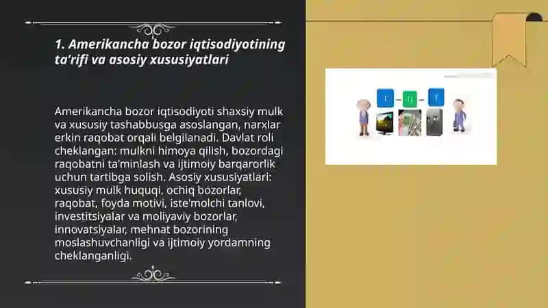 Amerikancha bozor iqtisodiyotining taʼrifi va asosiy xususiyatlari 3