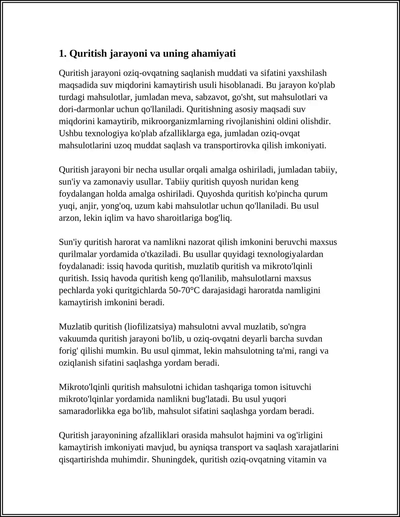 MATERIALLARNI QURITISH TEZLIGINI ANIQLASH VA QURITISH TEZLIGINING EGRI CHIZIGʻINI QURISH 3