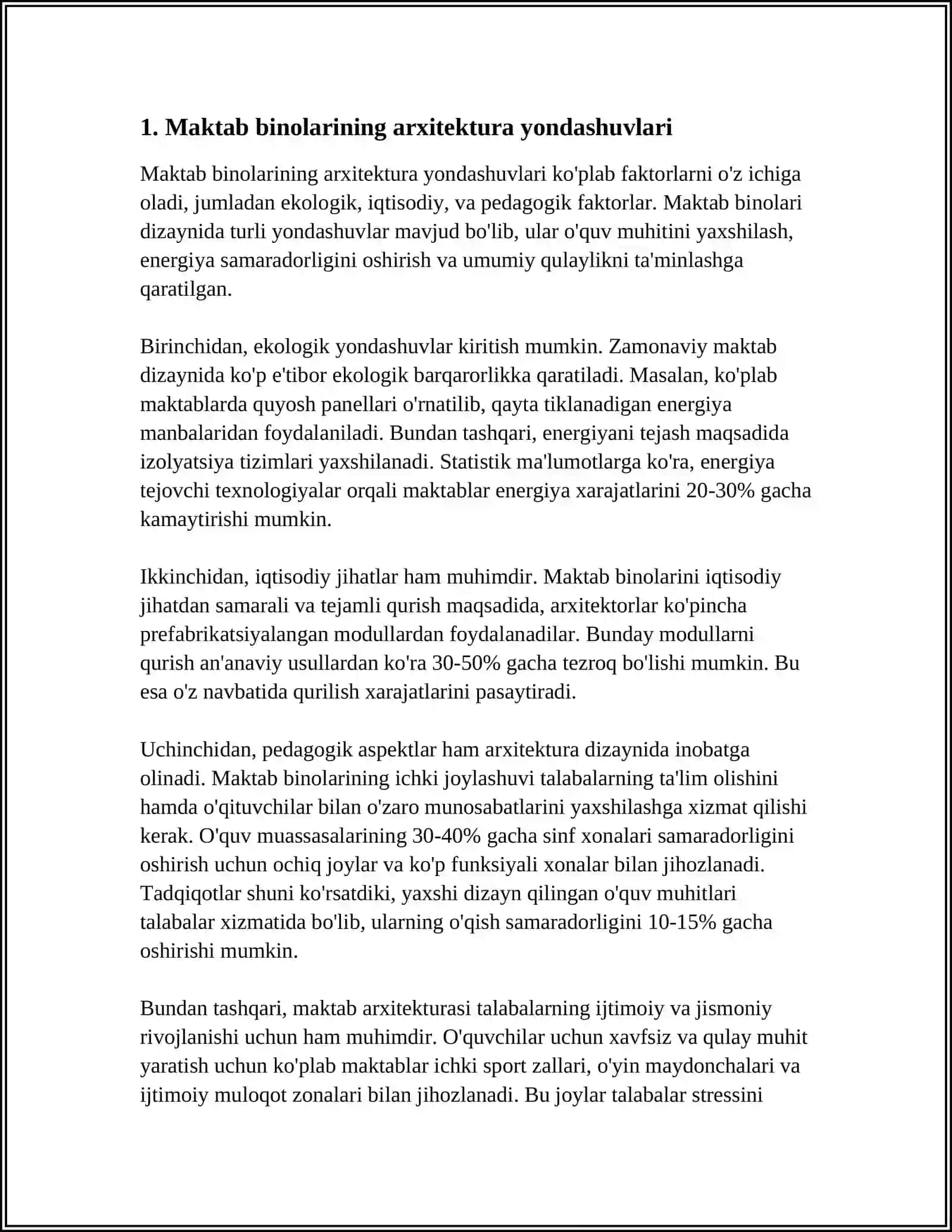 UMUMTA’LIM MAKTAB BINOLARINING ARXITEKTURAVIYQURILISH MYO’YORLARI 3