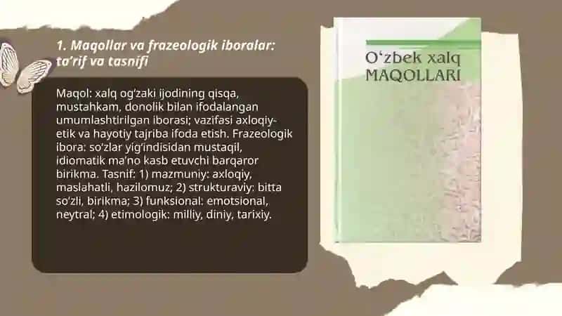 Xalq maqollari va frazeologik iboralardan foydalanish mahorati 3
