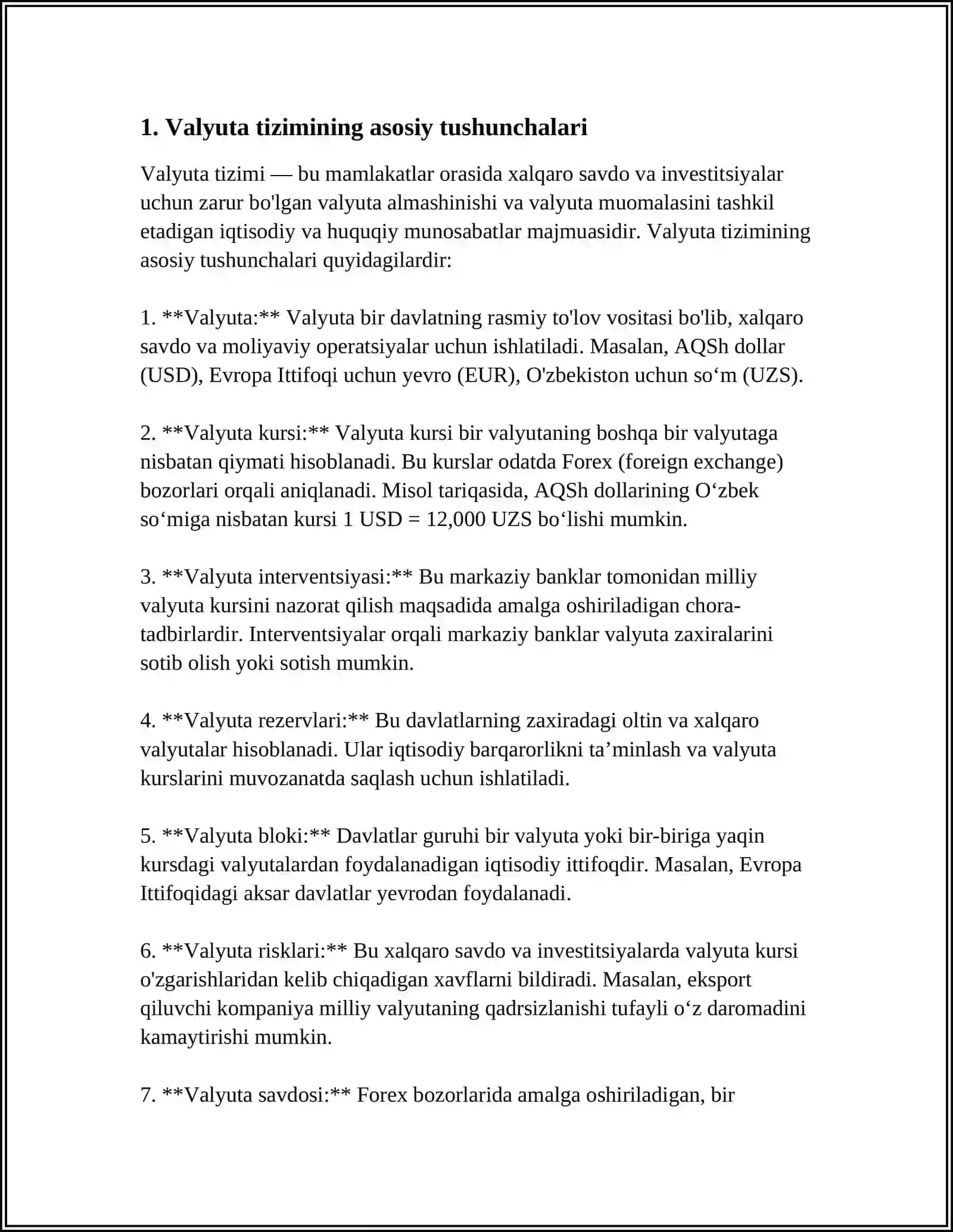 VALYUTA TIZIMIDA BANKLARNING AXAMIYATI 3