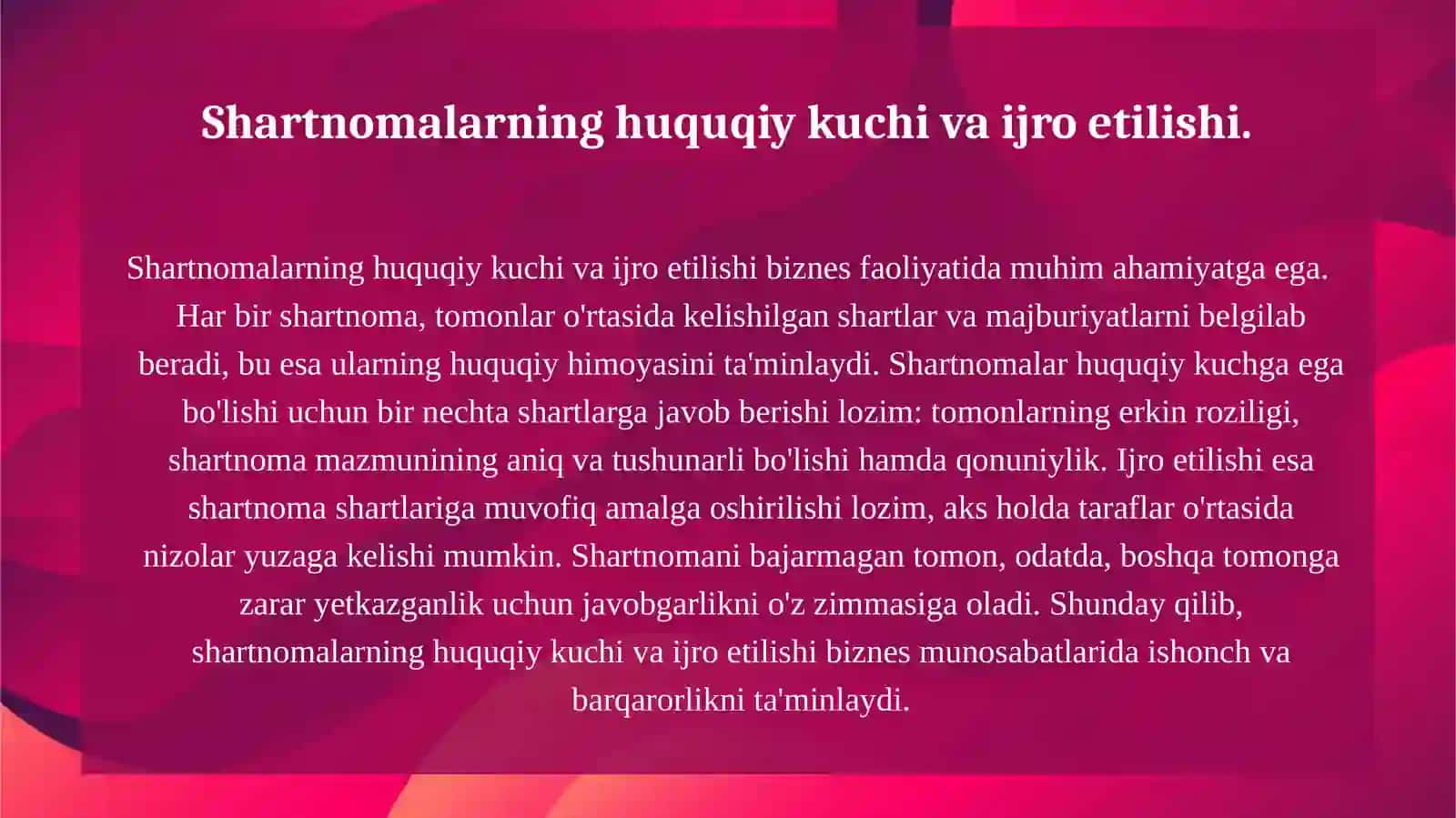 Biznes faolitatida shartnomaviy munosabatlarning asosiy tamoilari 3