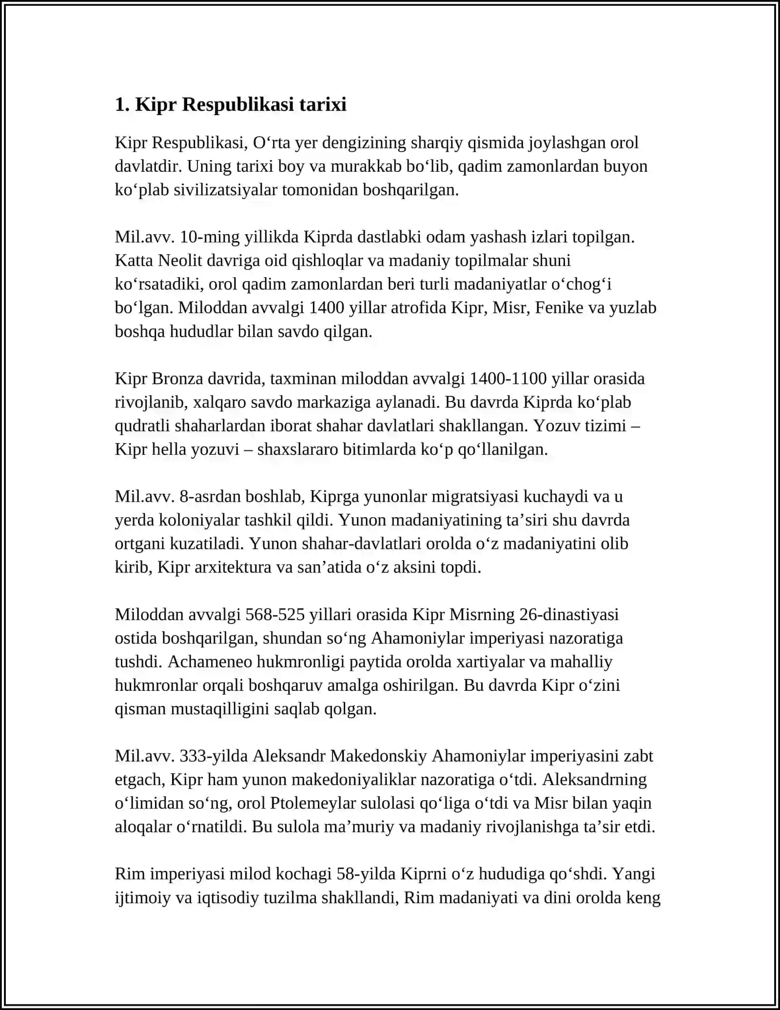 MUSTAQIL ISH Mavzu: KIPR RESPUBLIKASI 3