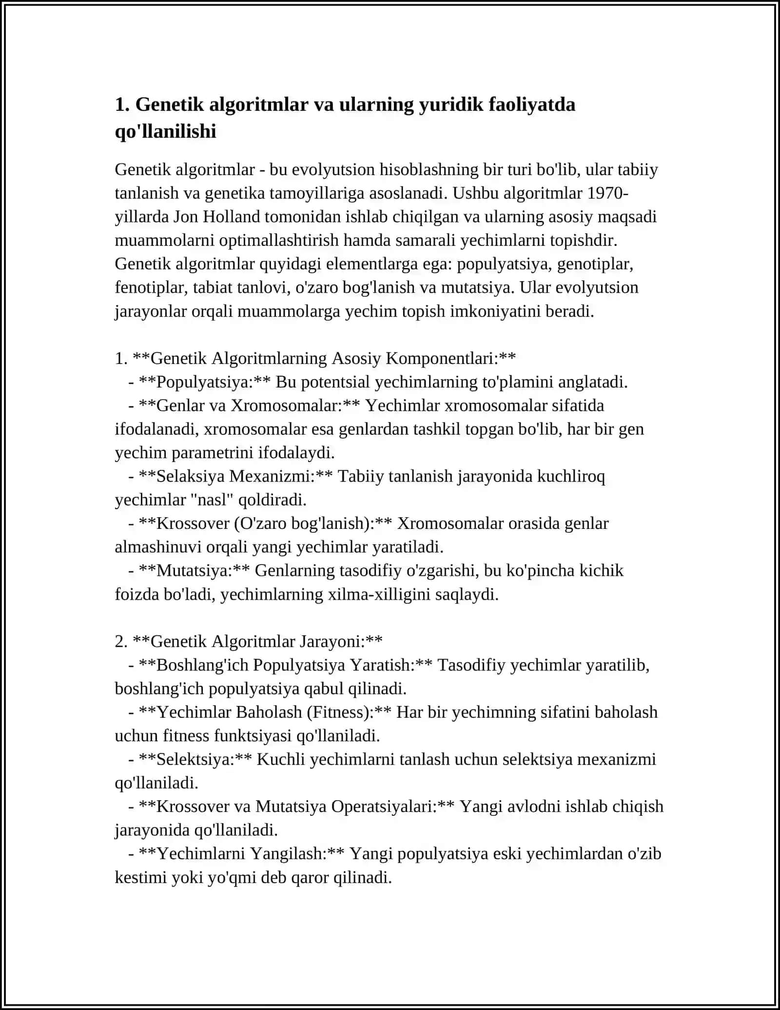 YURIDIK FAOLIYATDA APPLIED BOA OPTIMIZER USULLARINING QO'LLANILISHI 3