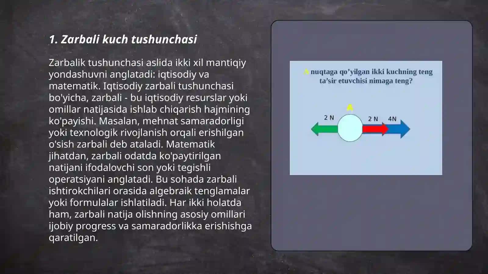 Zarbali kuchning moddiy nuqtaga ta'siri 3
