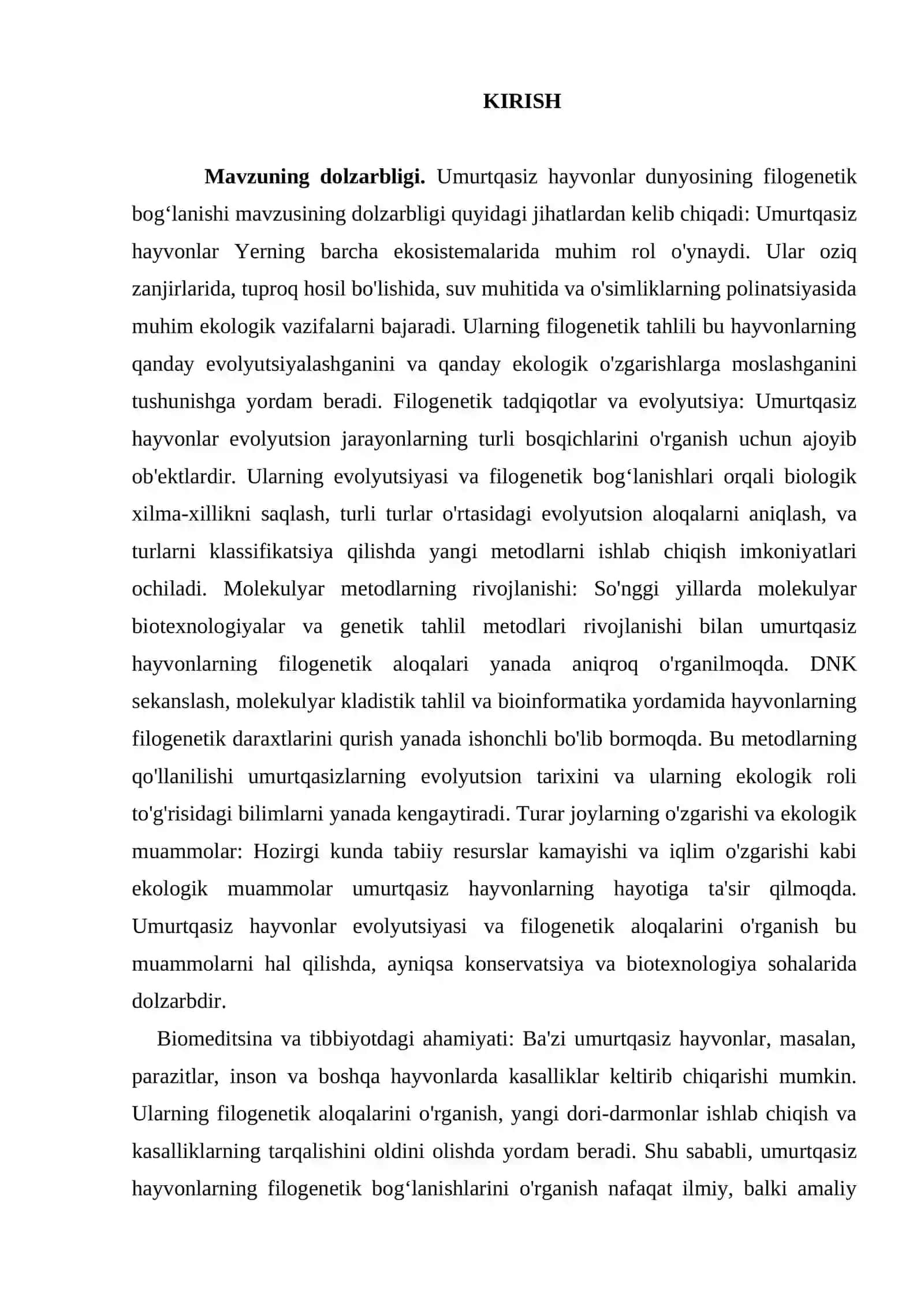 Umurtqasiz hayvonlar dunyosining filogenetik bog’lanishi 3