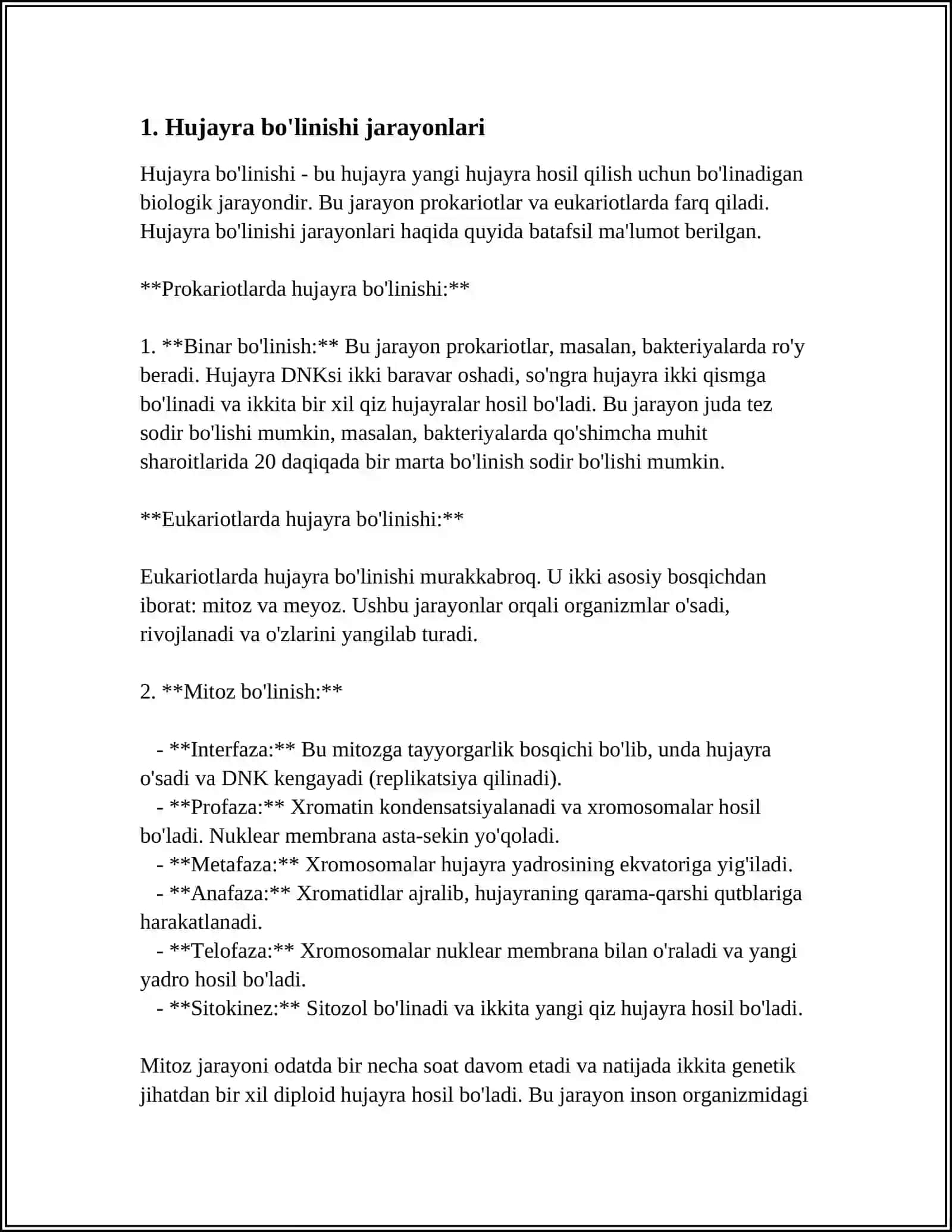 HUJAYRA ONTOGENEZING RIVOJLANISH BOSQICHLARI 3