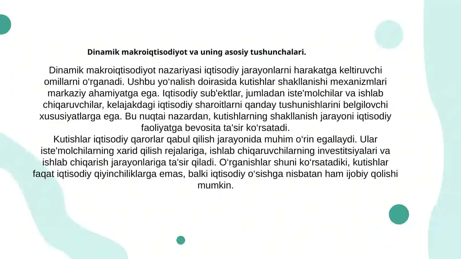 DINAMIK MAKROIQTISODIYOTA KUTUSHLAR SHAKILLANISHI MEXANIZMLARI 3