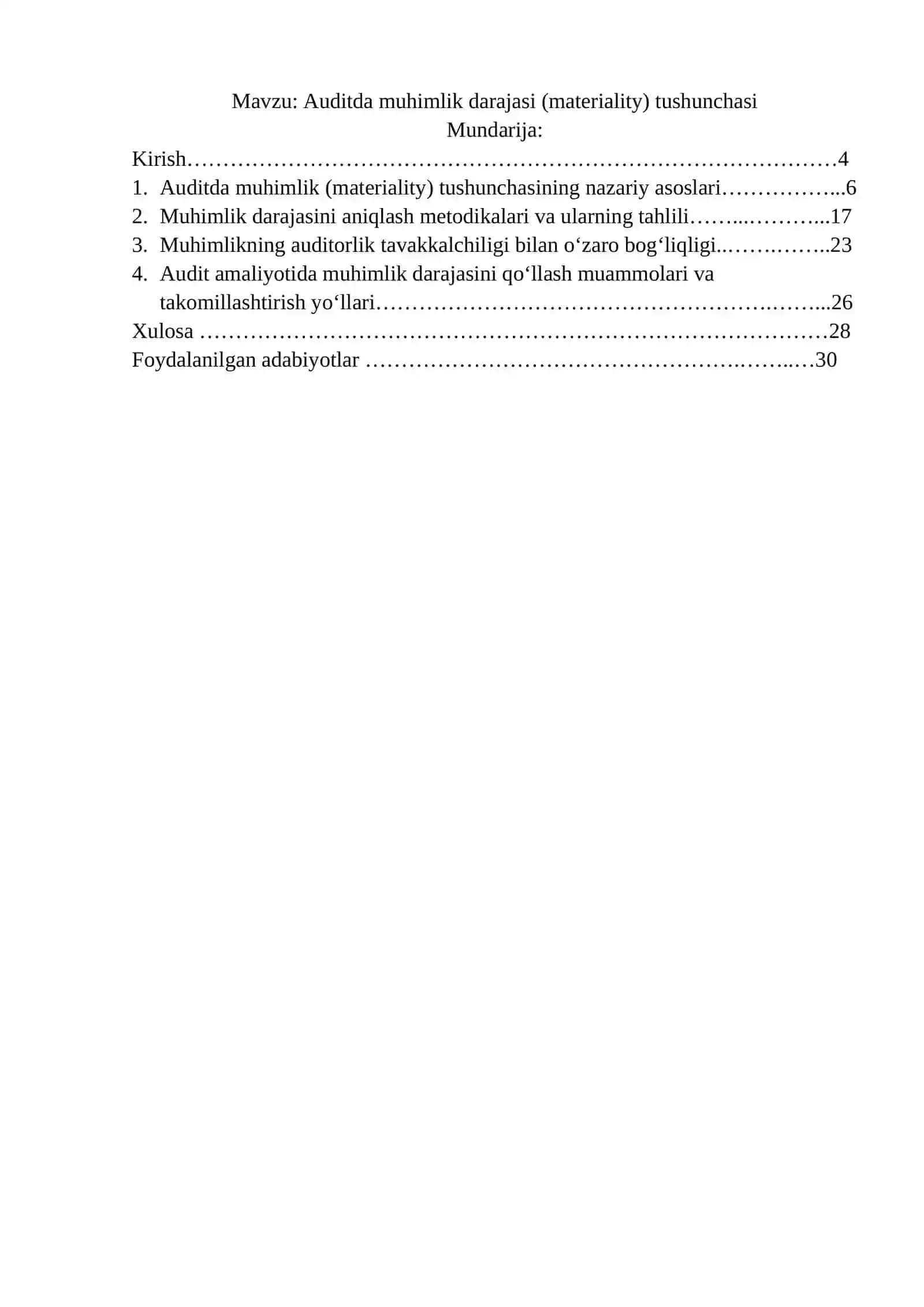 BUXGALTERIYA HISOBI VA AUDITNING XALQARO STANDARTLARI fanidan KURS ISHI 3