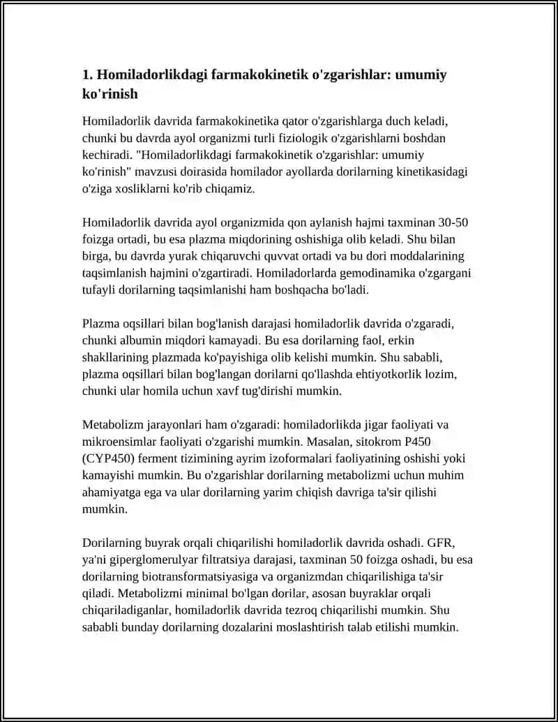 Homiladorlikdagi Farmakokinetik O'zgarishlar 3
