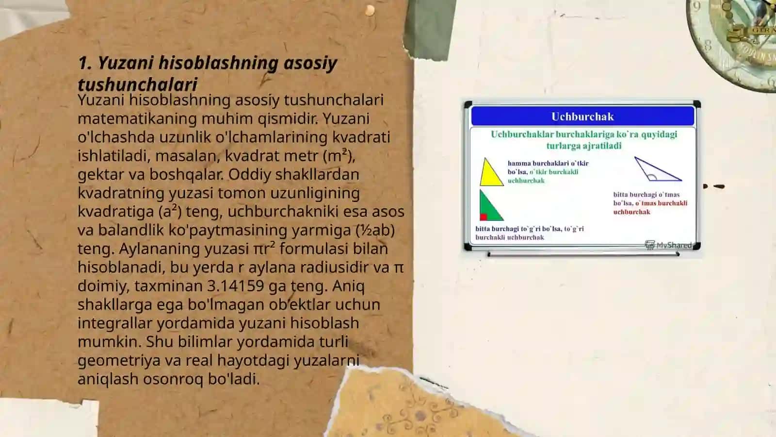 Yuzani hisoblash usullari 3