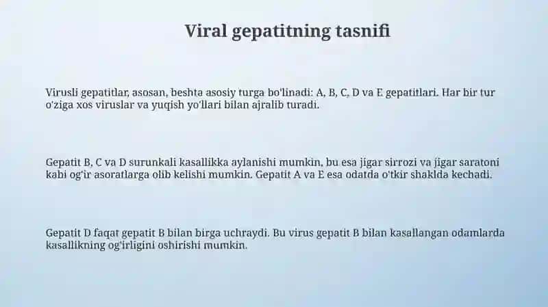 Virusligepatitlartasnifi.GepatitAvaEepidemiologiyasivaprofilaktikasi 3