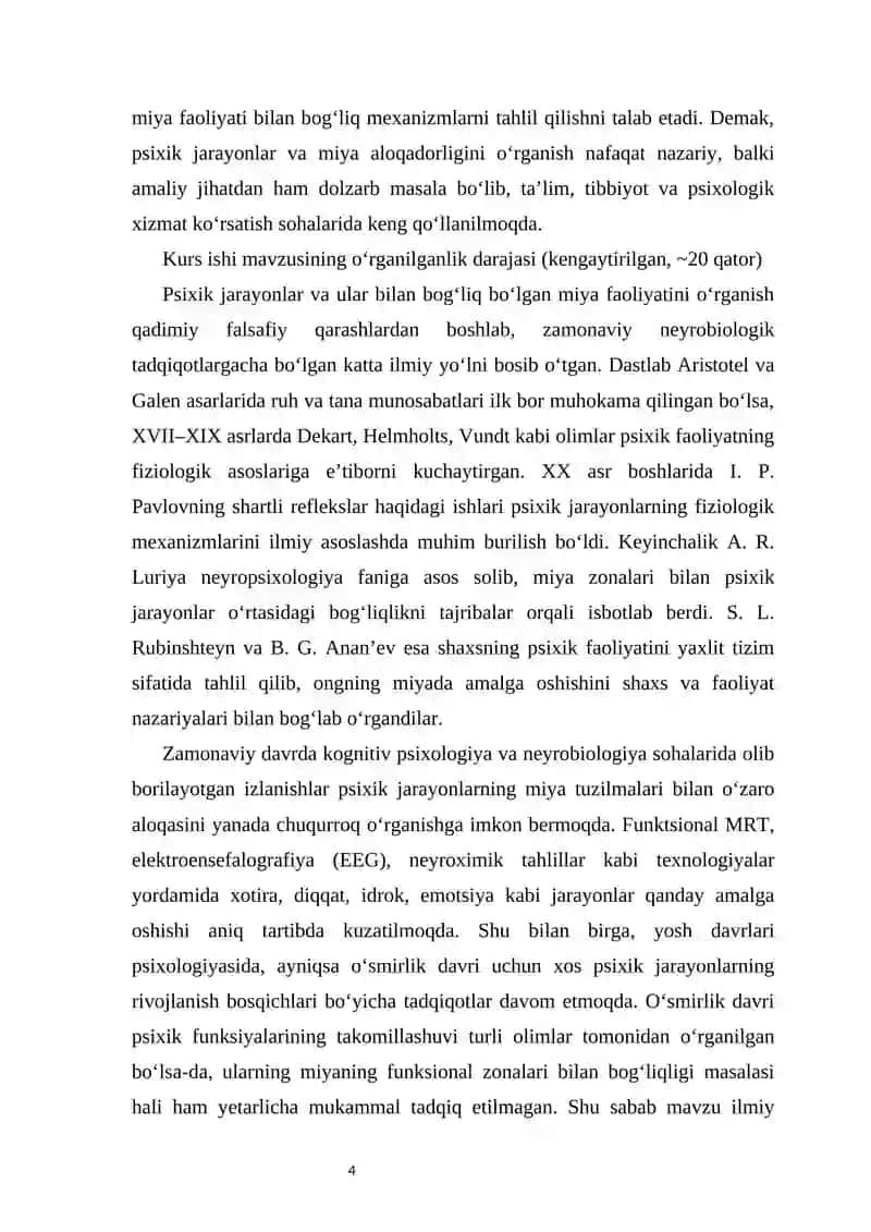 Psixik jarayonlar va miyaning o‘zaro aloqadorligi 3