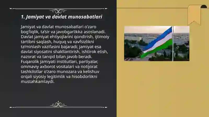 Jamiyat va davlat munosabatlari 3
