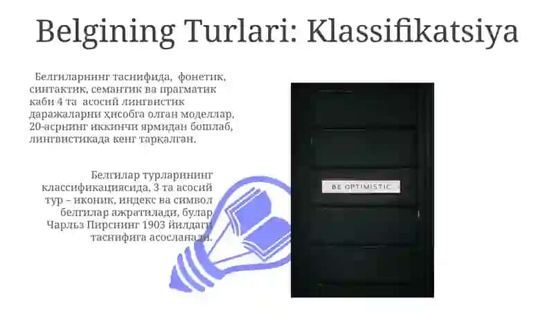 Tilshunoslik va semiotika. Belgi haqida tushuncha. Belgi turlari. Lingvistik belgi 3