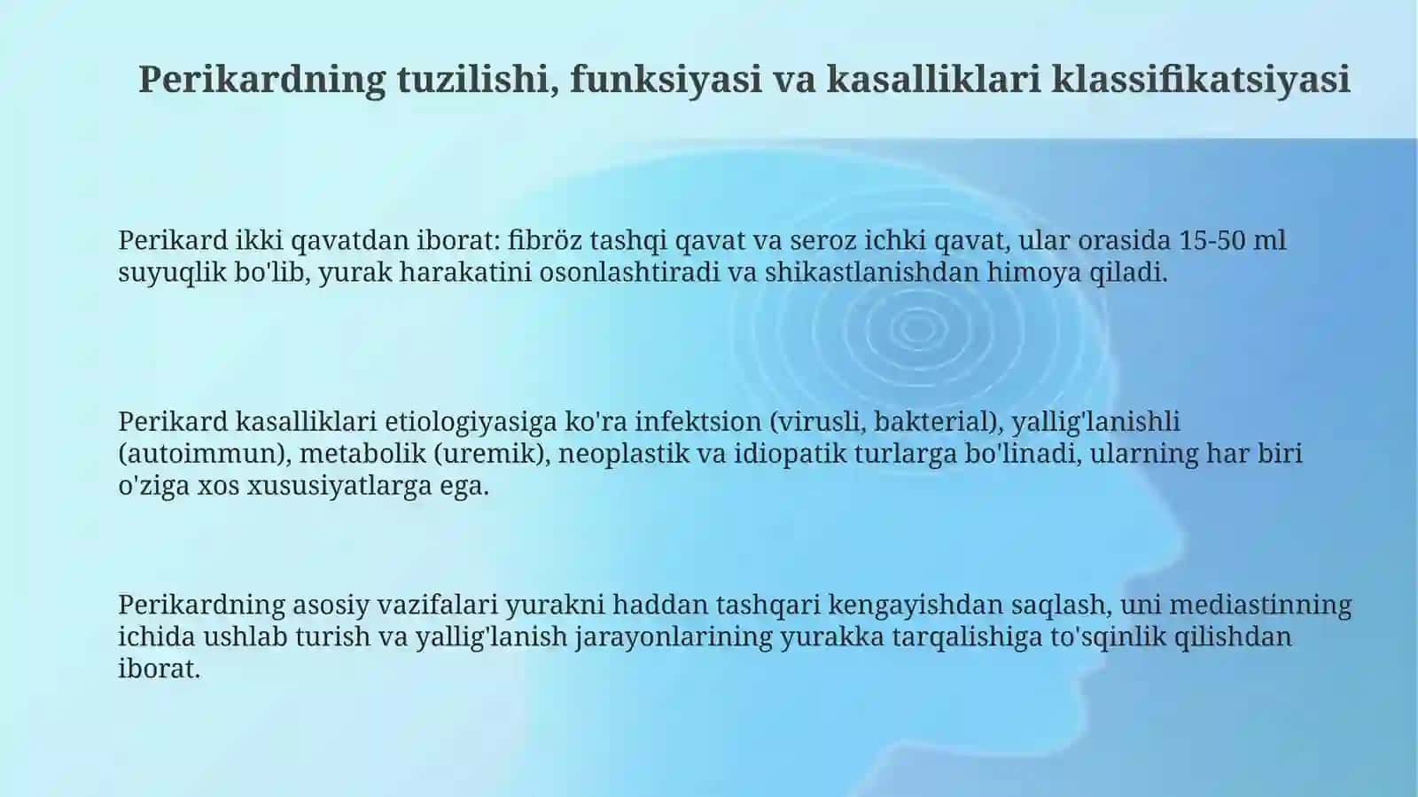 Perikard patologiyasida yurak funksiyasining buzilishlari 3