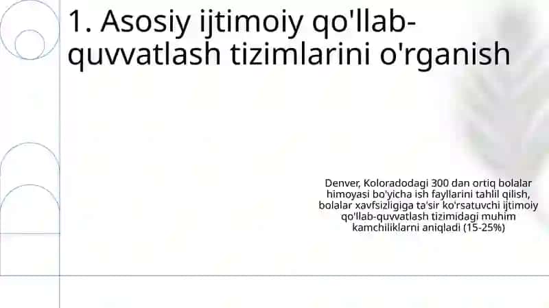 Bolalar xavfsizligini ijtimoiy qo'llab quvvatlash tizimlarini o'rganish 3