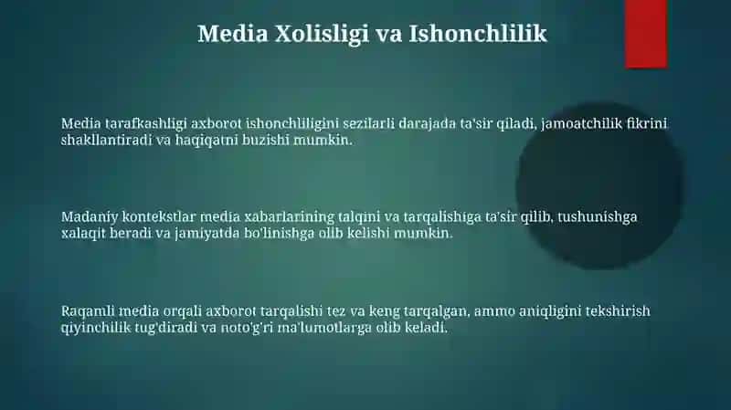 Media maydonda axborot tarqatish madaniyati 3