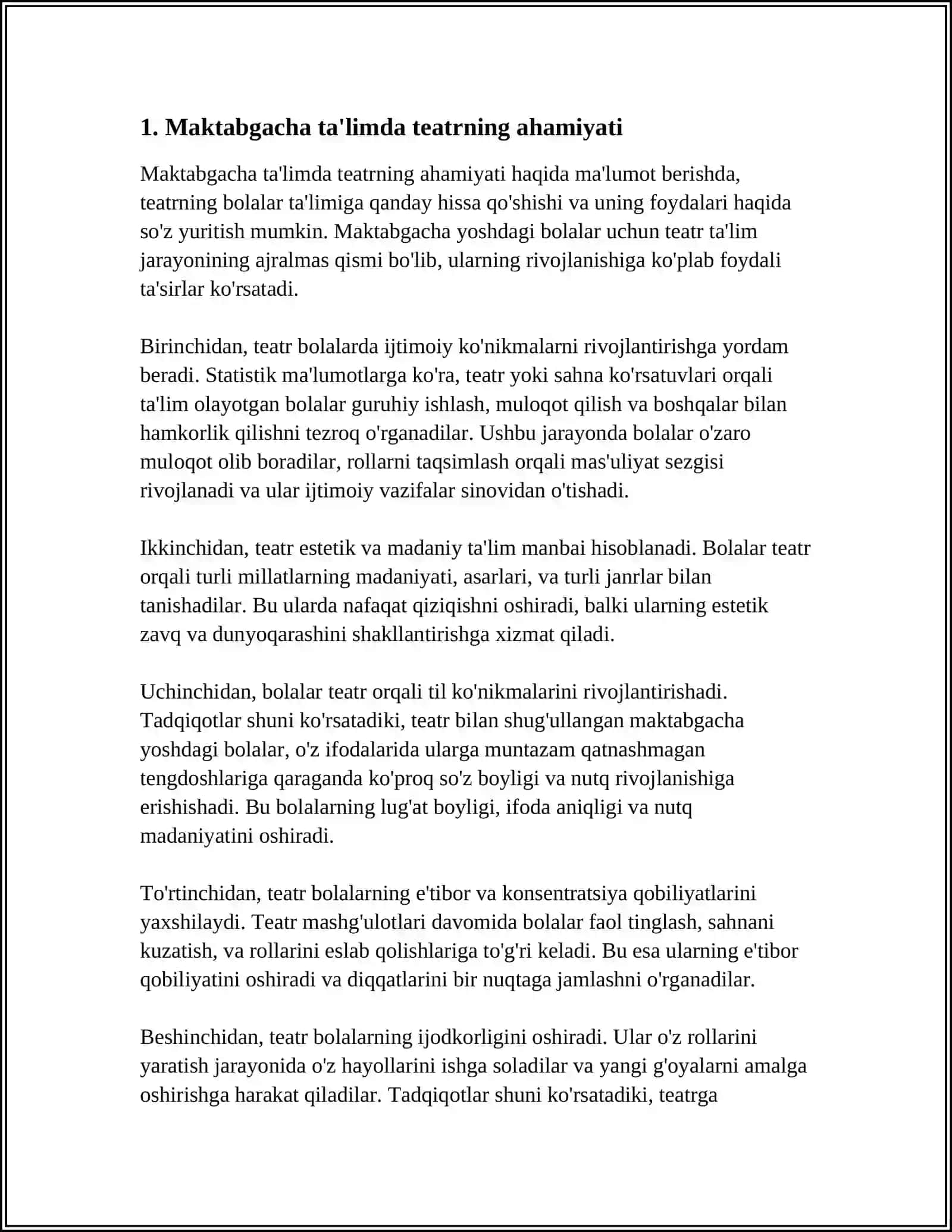 MAKTABGACHA TALIN TASHKILOTIDA PAXMOQ TEATR TASHKIL ETISH 3